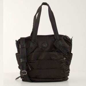 Lululemon Triumphant Tote Ruched Nylon Black Crossbody Bag